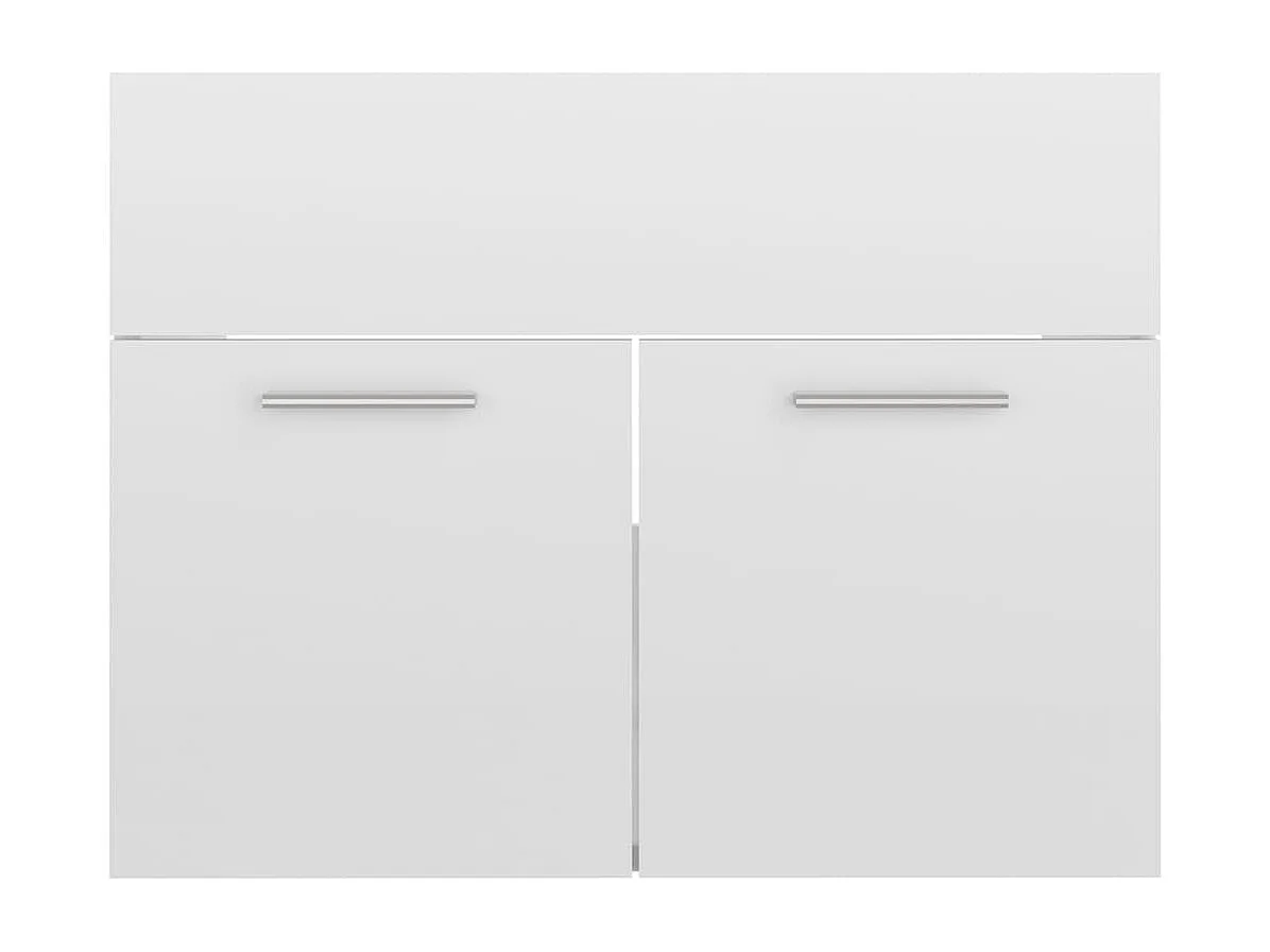 Armoire d'évier avec lavabo intégré Blanc brillant Aggloméré