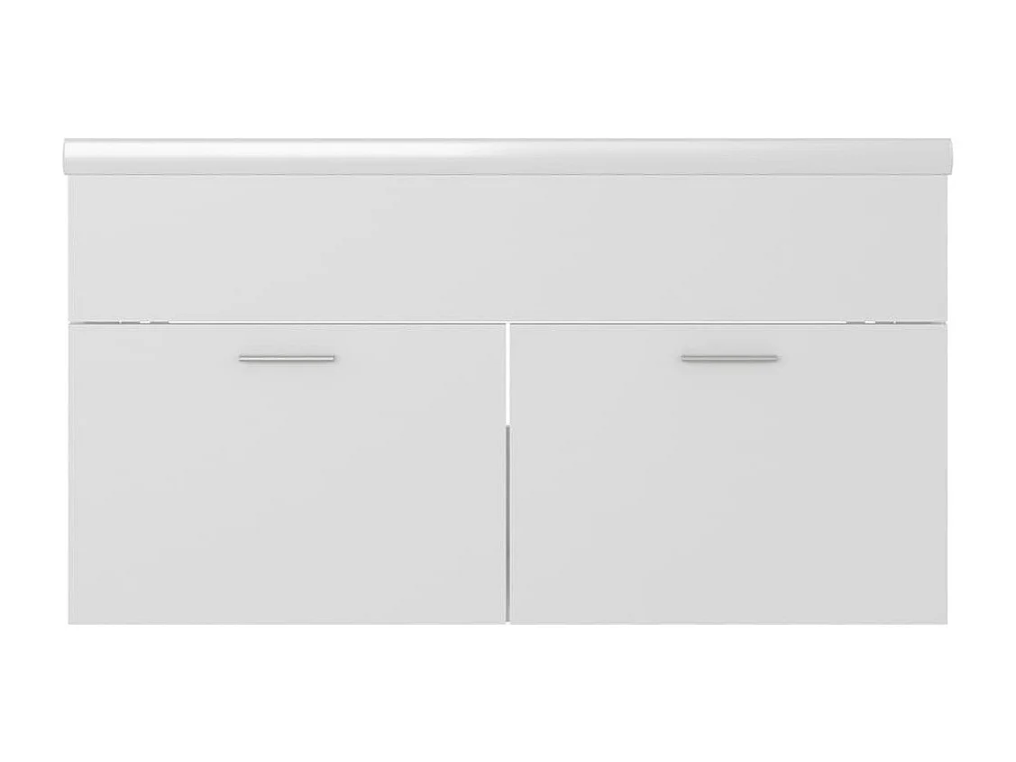 Armoire d'évier avec lavabo intégré Blanc Bois d'ingénierie