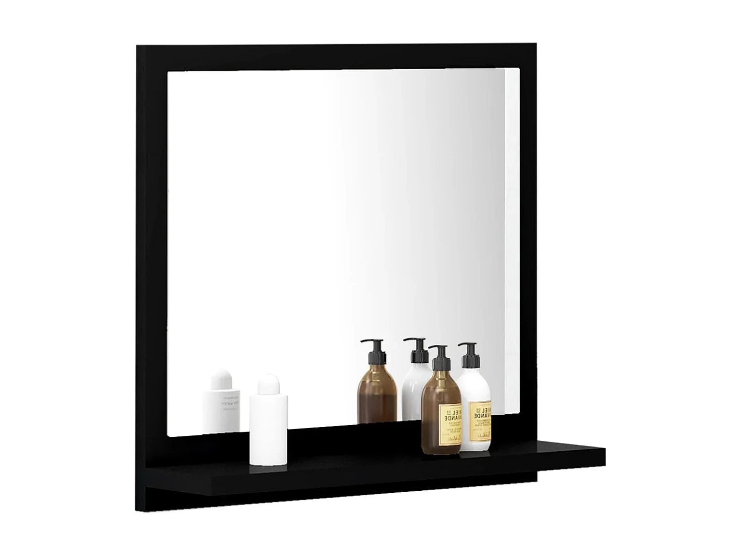 Specchio da Bagno Nero 40x10,5x37 cm in Legno Multistrato