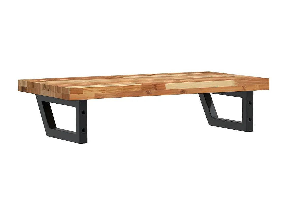 Estante de lavabo de pared acero y madera maciza de acacia