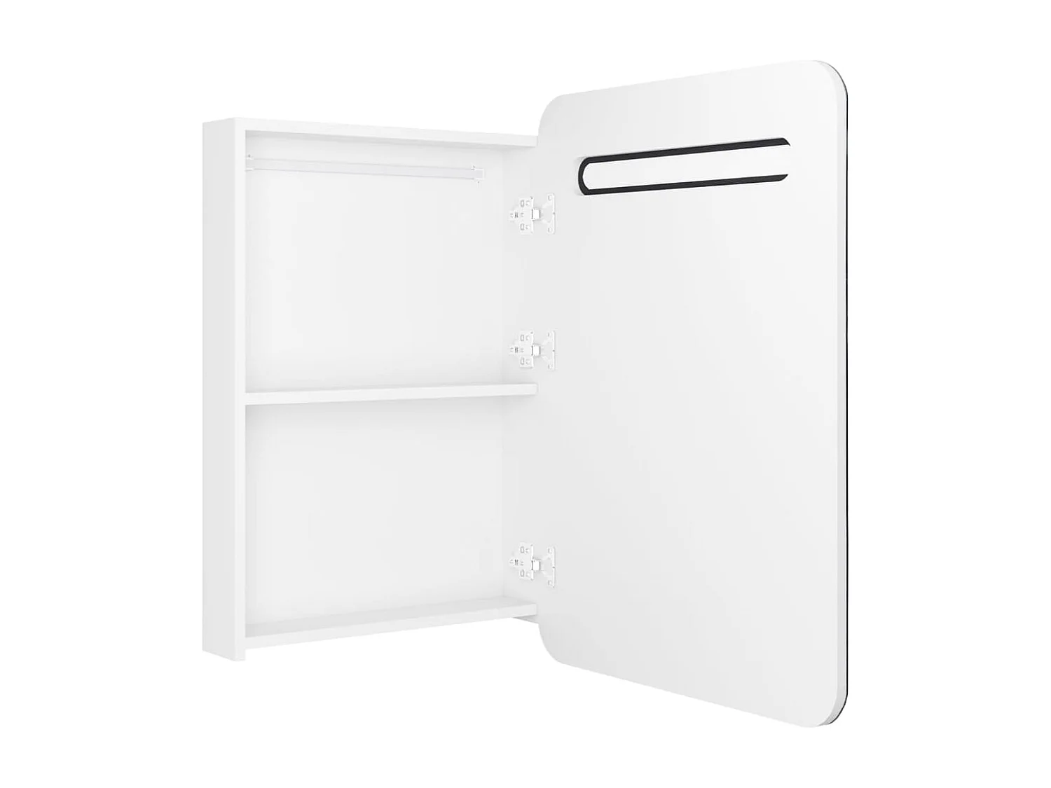 Armario de baño con espejo LED blanco brillante 60x11x80 cm