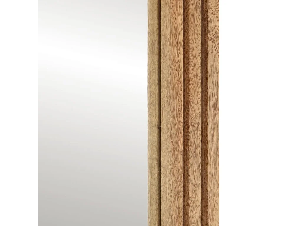 Espelho de banho 50x70 cm madeira maciça de mangueira crua e vidro