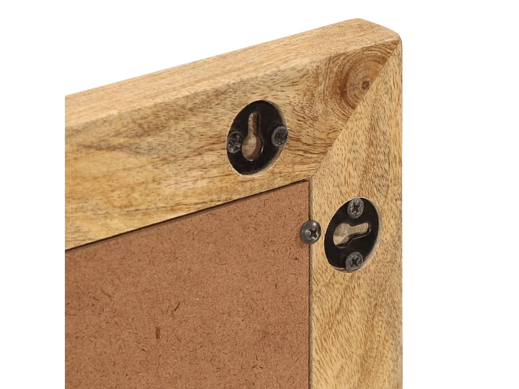 Espelho de banho 50x70 cm madeira maciça de mangueira crua e vidro