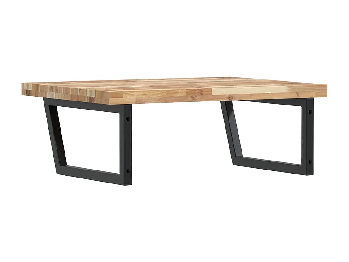 Waschbeckenregal Wandmontage Stahl und Akazienholz