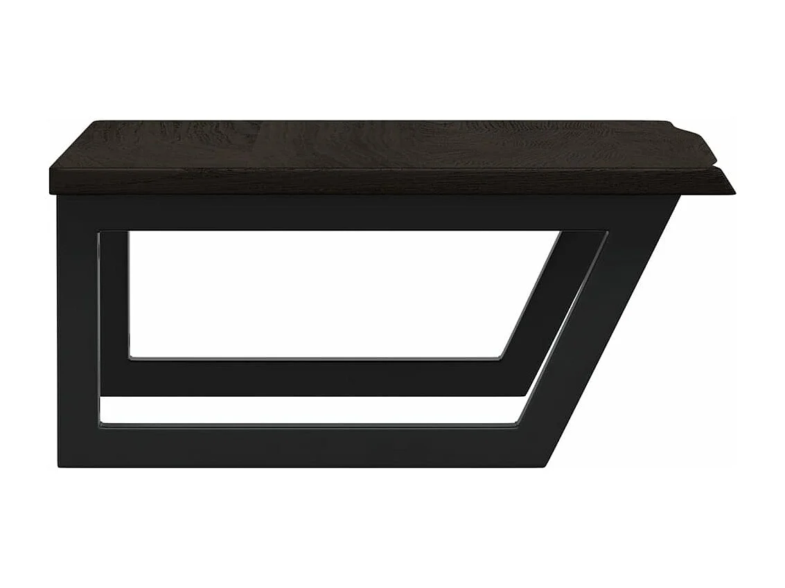 Étagère de vasque murale acier et bois de chêne massif