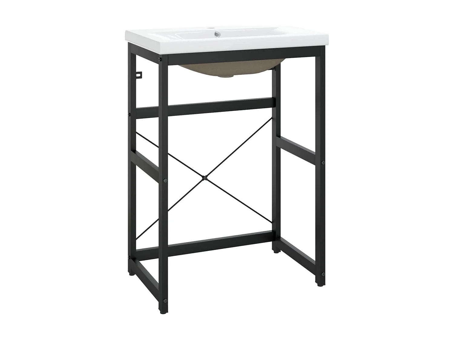 Estrutura de lavatório c/ lavatório embutido ferro preto