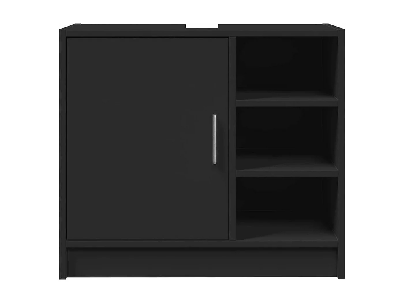 Mobile lavabo nero 63x29x55 cm in derivati del legno