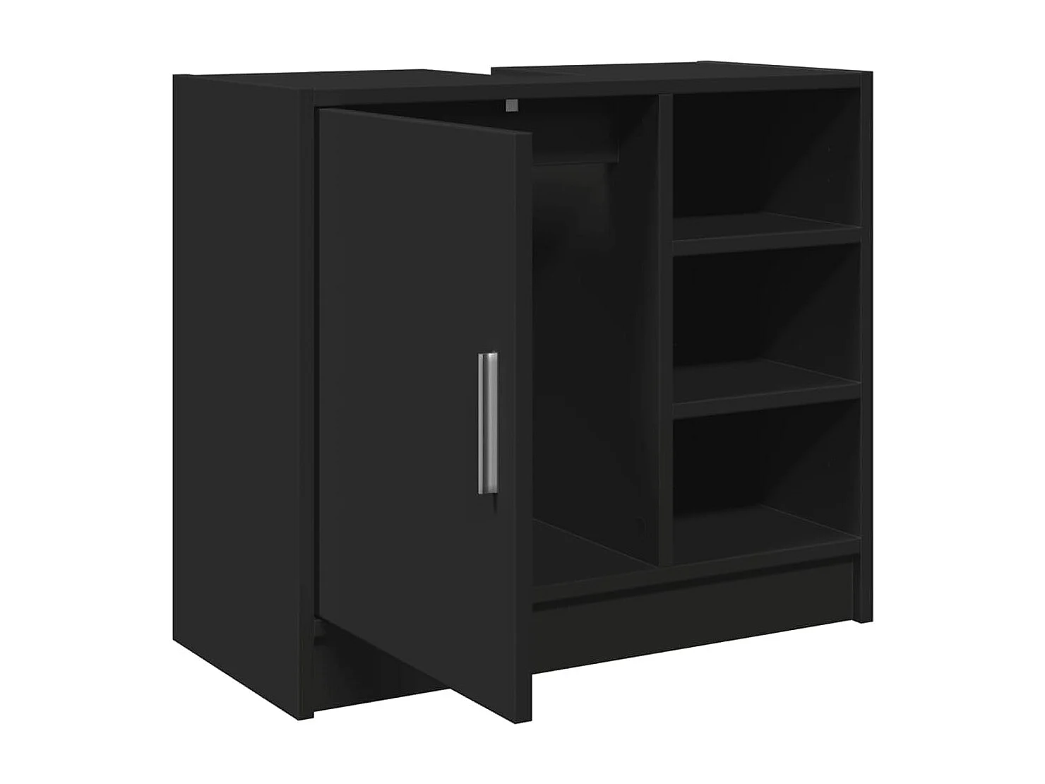 Mobile lavabo nero 63x29x55 cm in derivati del legno