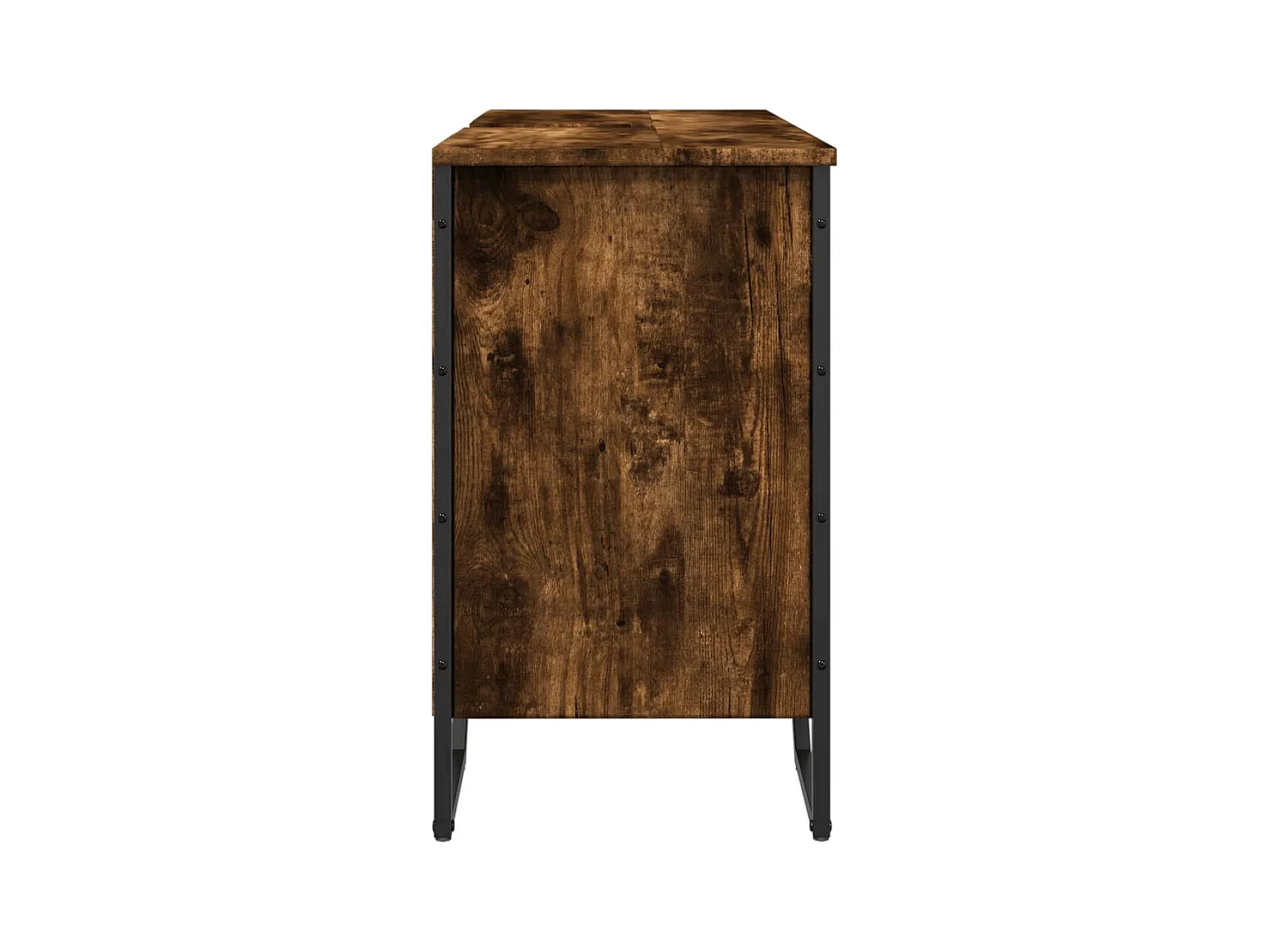 Armoire lavabo de salle de bain chêne fumé 91x35x60 cm