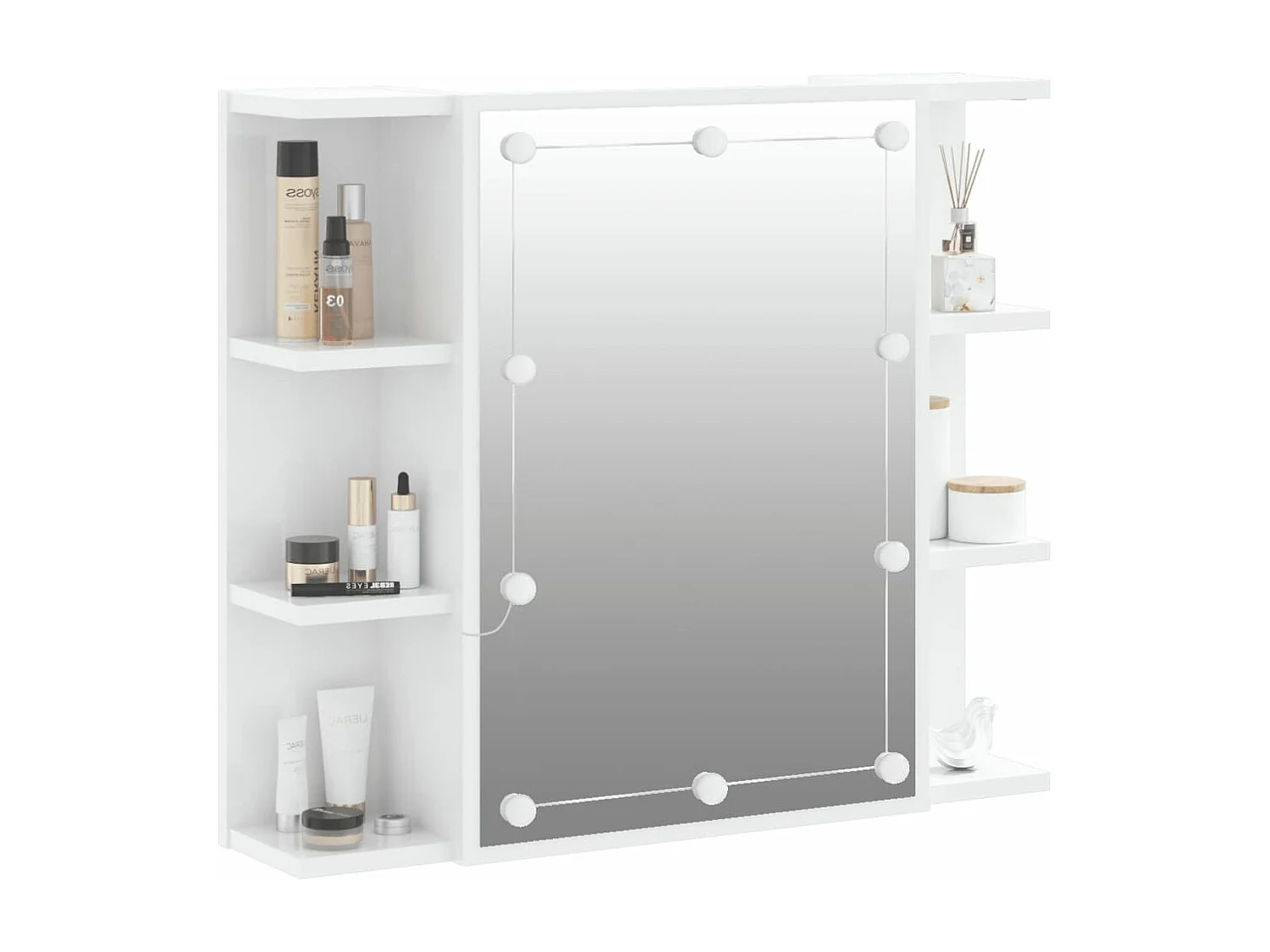 Armoire à miroir avec LED Blanc brillant 70x16,5x60 cm