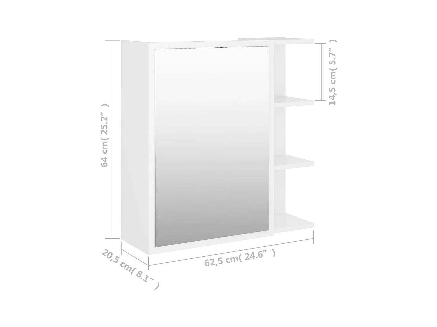 Armoire à miroir de salle de bain Blanc Bois d’ingénierie