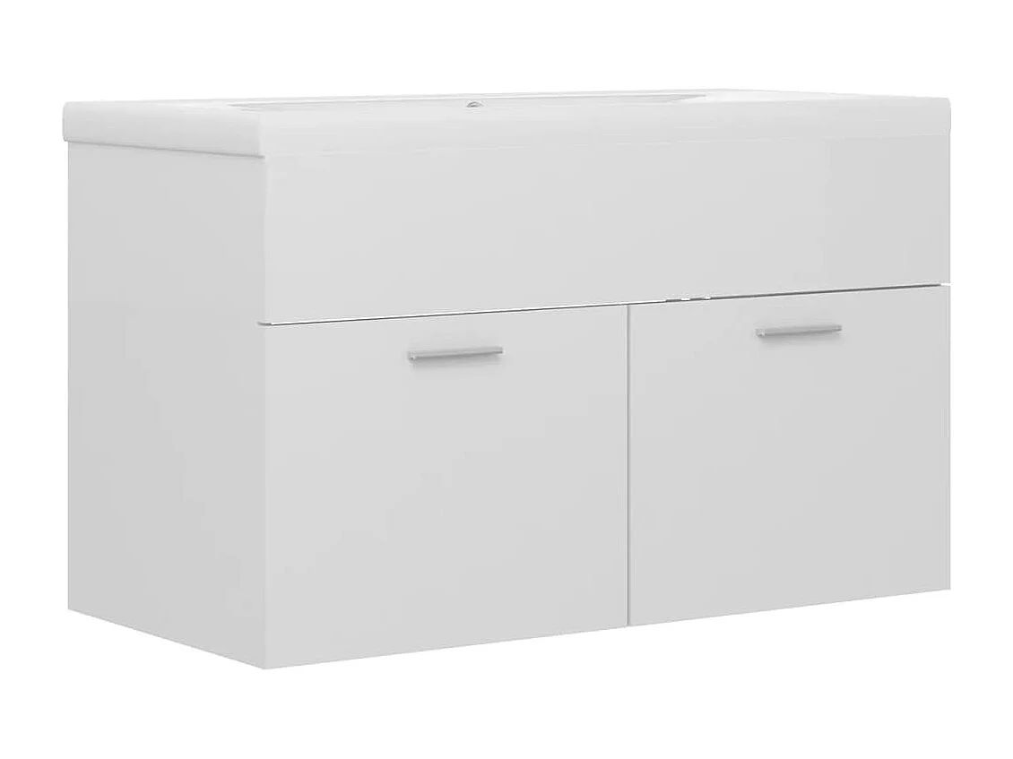 Armário lavatório + lavatório embutido derivados madeira