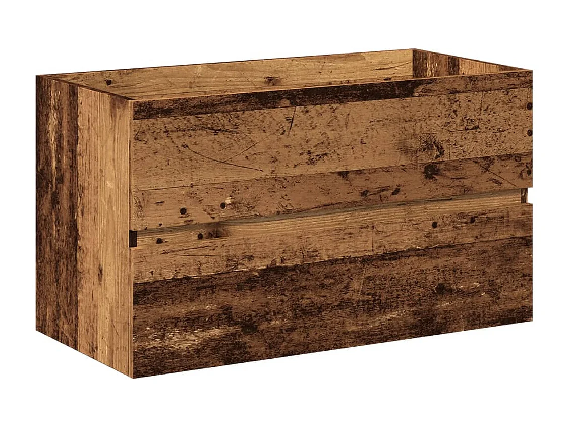 Meuble avec vasque intégrée vieux bois 81x39,5x49 cm