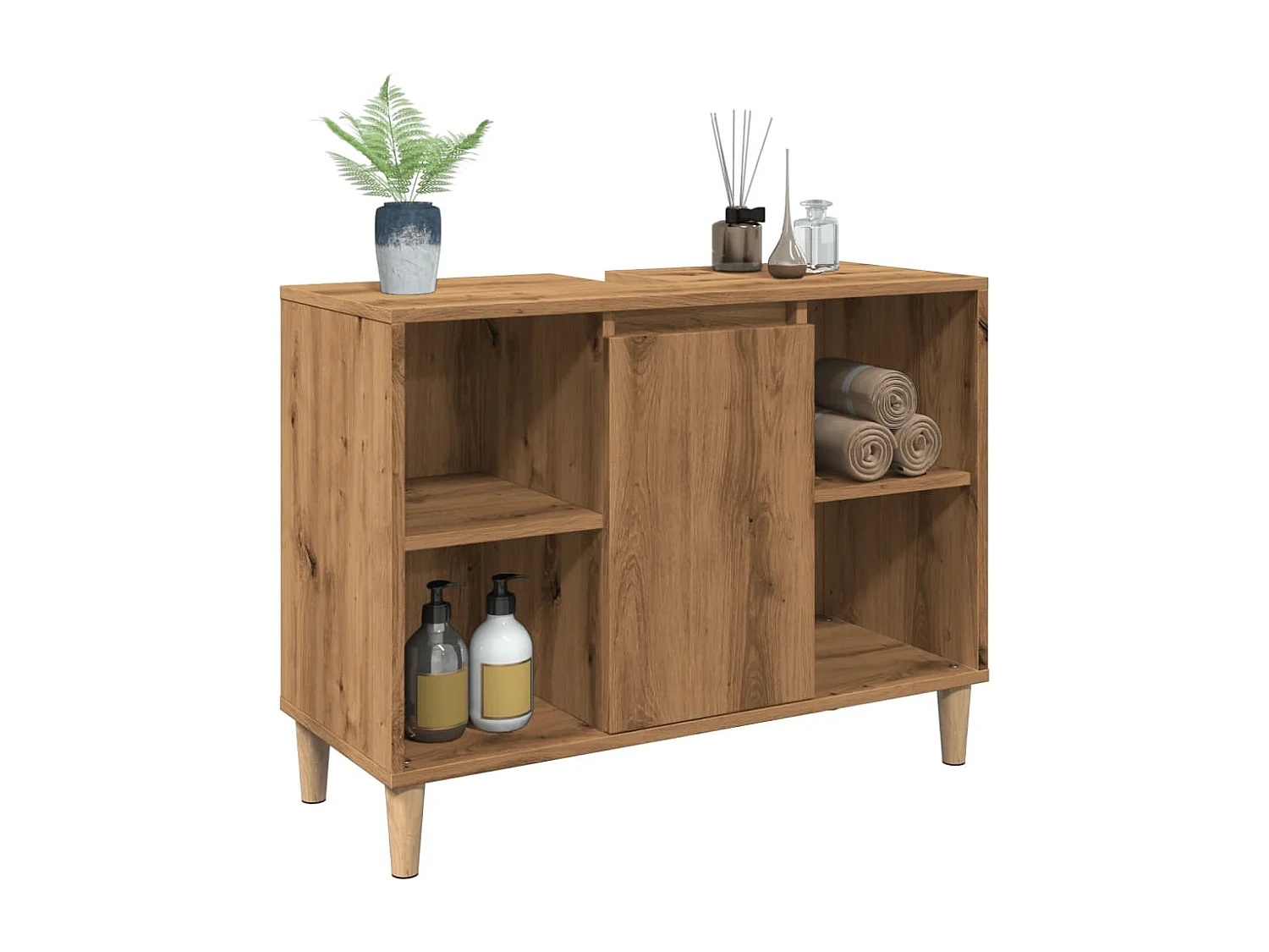 Armoire de salle de bain chêne artisanal bois d'ingénierie