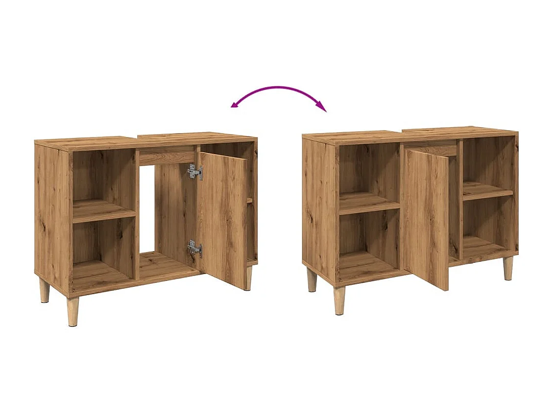 Armoire de salle de bain chêne artisanal bois d'ingénierie