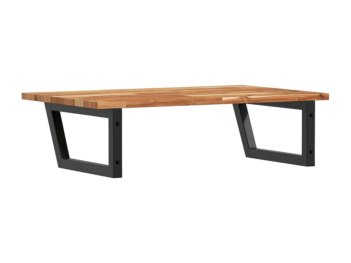 Estante de lavabo de pared acero y madera maciza de acacia