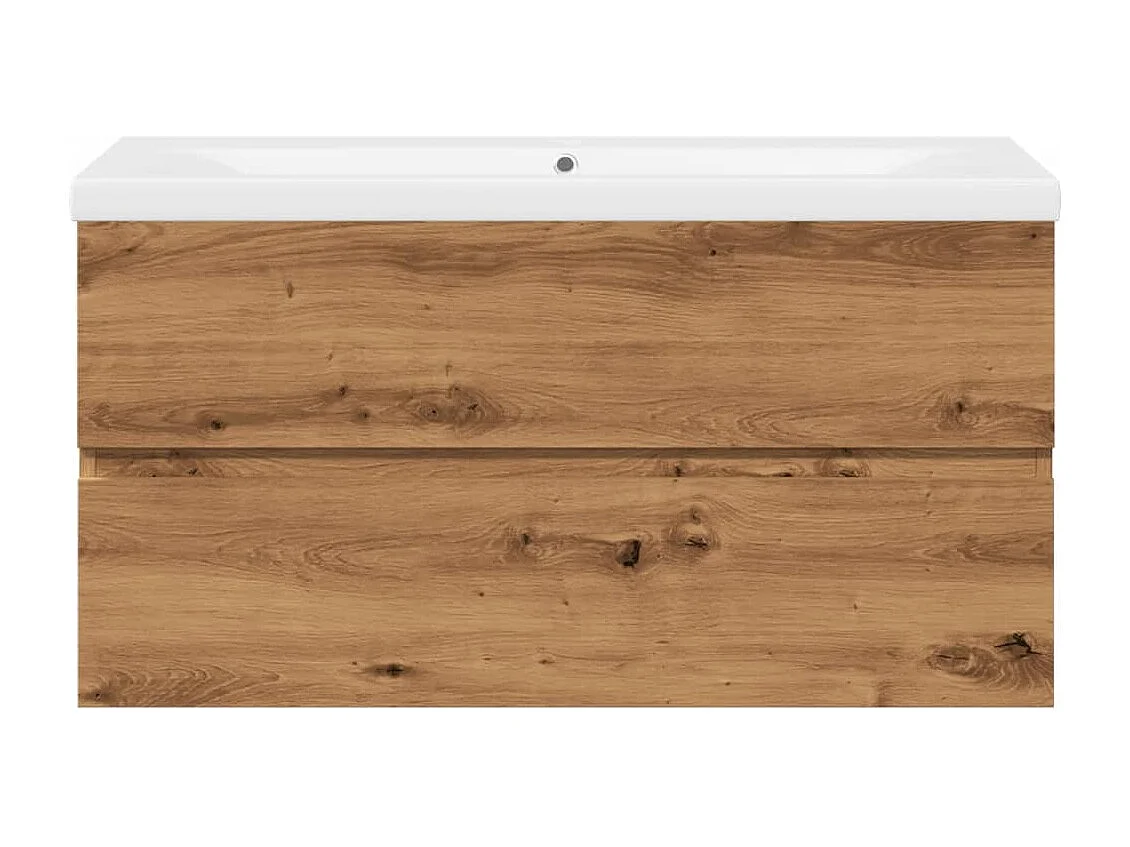 Waschbeckenschrank mit Einbaubecken Artisan-Eiche 91x39,5x49 cm