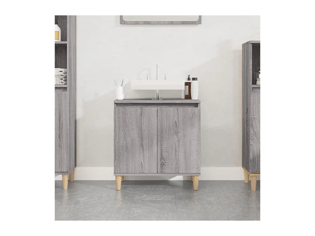 Mobile Lavabo Grigio Sonoma 58x33x60 cm in Legno Multistrato