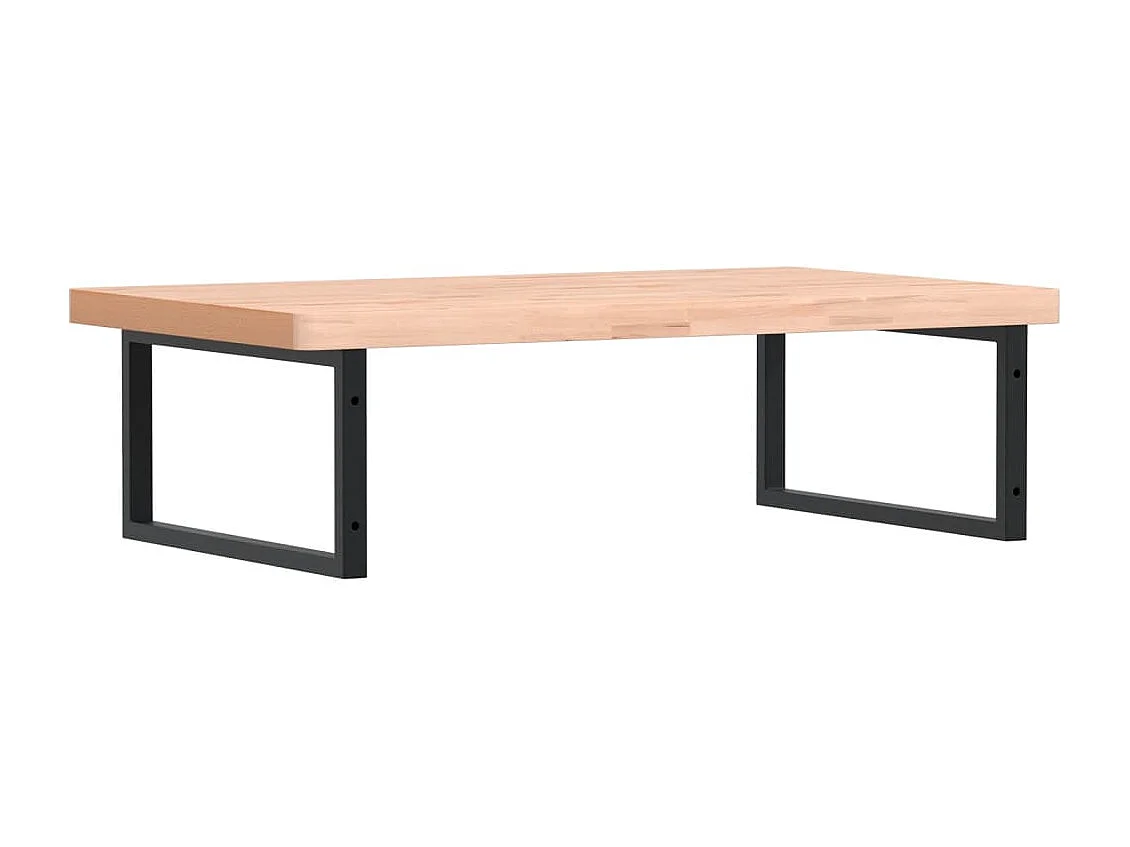 Ripiano a Parete per Lavabo in Acciaio e Massello di Faggio