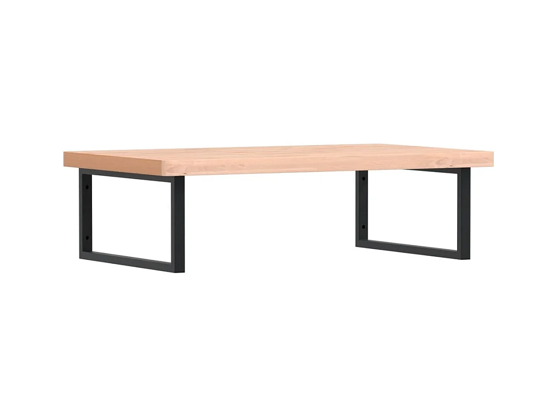 Ripiano a Parete per Lavabo in Acciaio e Massello di Faggio