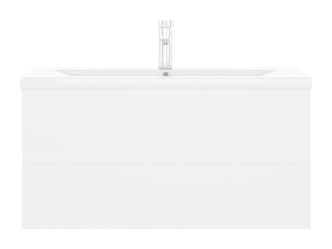 Mobile con Lavabo Integrato Bianco in Legno Multistrato