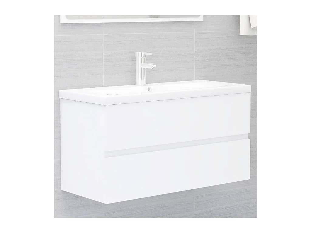 Mueble con lavabo madera de ingeniería blanco