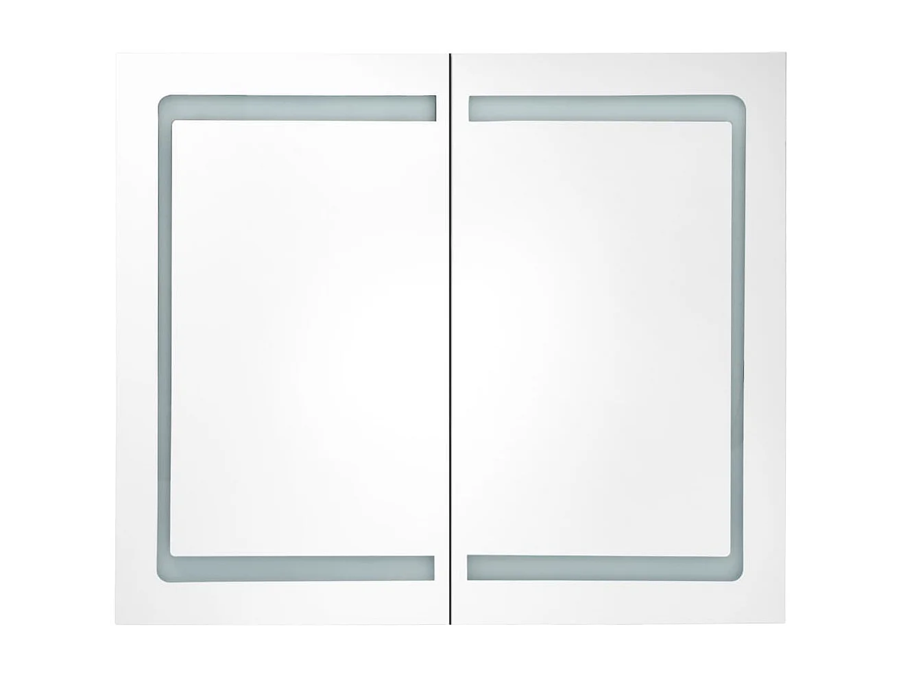 Armoire de salle de bain à miroir LED 80x12,2x68 cm