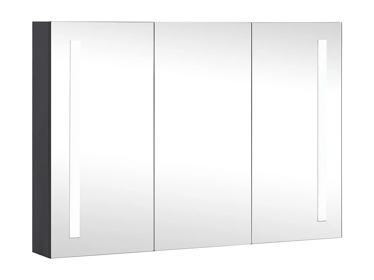 Badkamerkast met spiegel en LED 89x14x62 cm