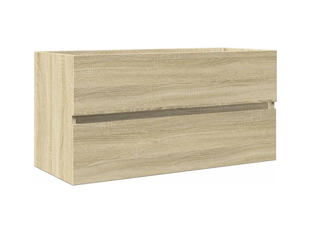 Set di mobili da bagno da 2 pezzi in ceramica e legno ingegnerizzato