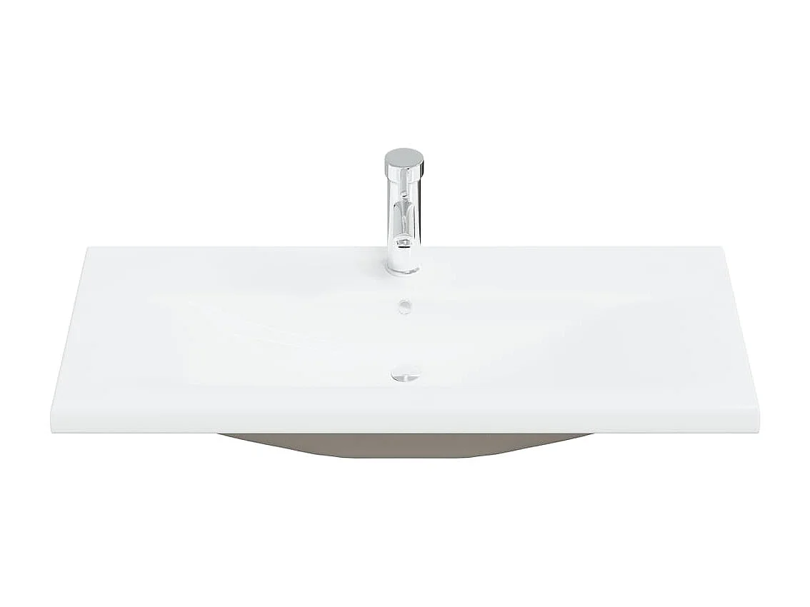 Set di mobili da bagno da 2 pezzi in ceramica e legno ingegnerizzato