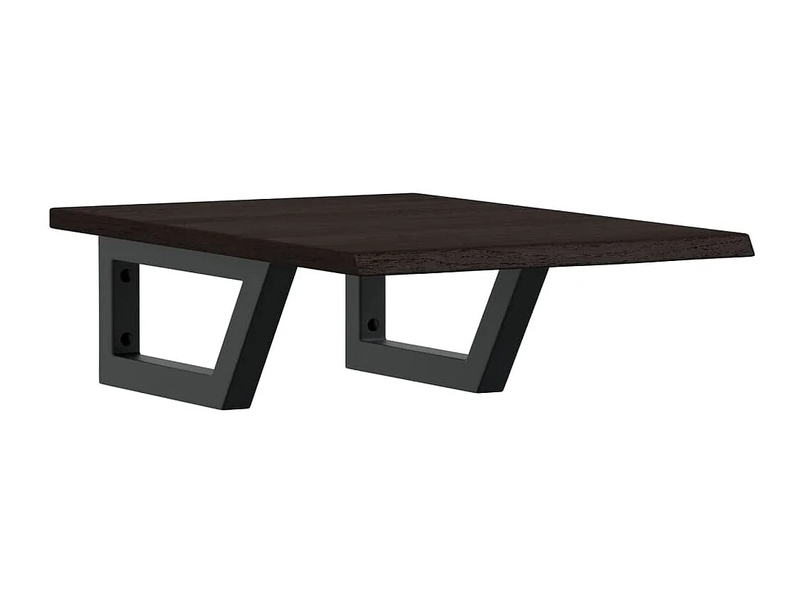 Étagère de vasque murale acier et bois de chêne massif