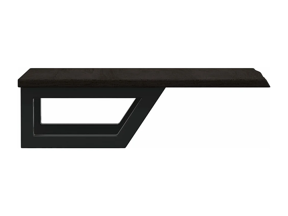 Étagère de vasque murale acier et bois de chêne massif