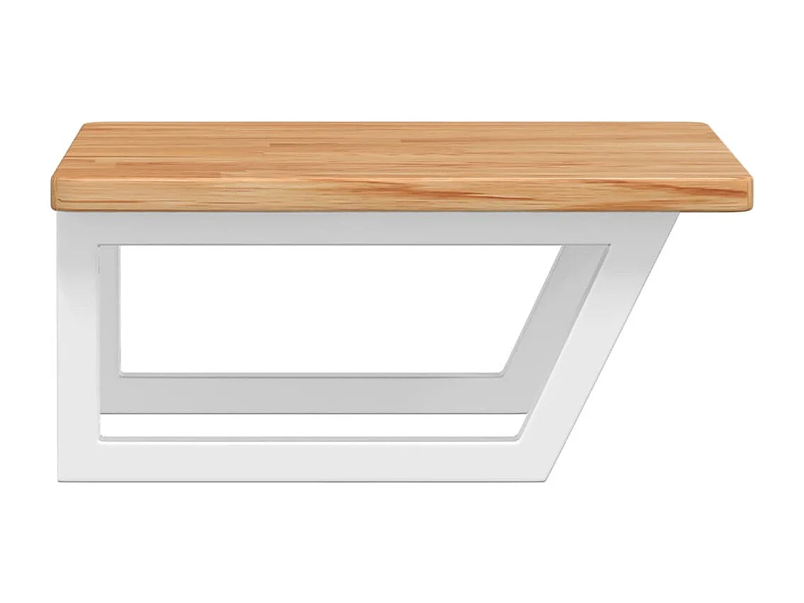 Étagère de vasque murale acier et bois de chêne massif