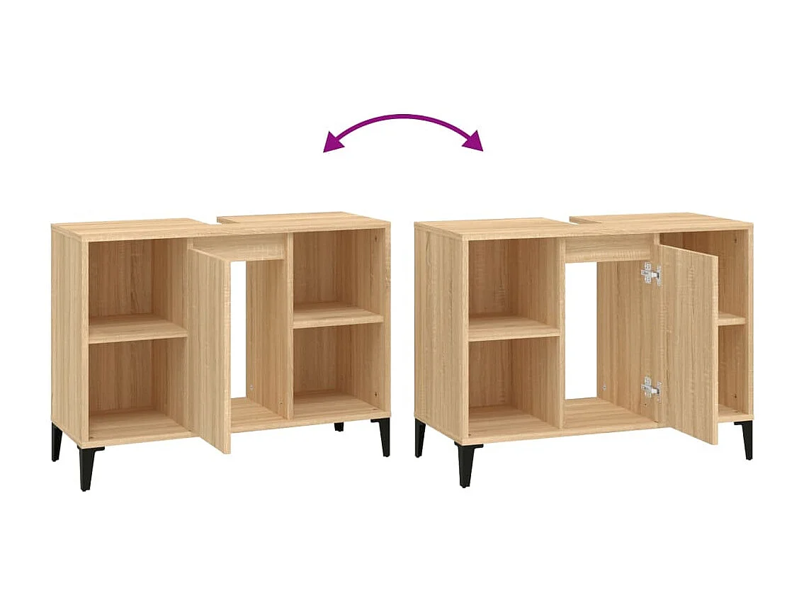 Waschbeckenunterschrank Sonoma-Eiche 80x33x60 cm Holzwerkstoff