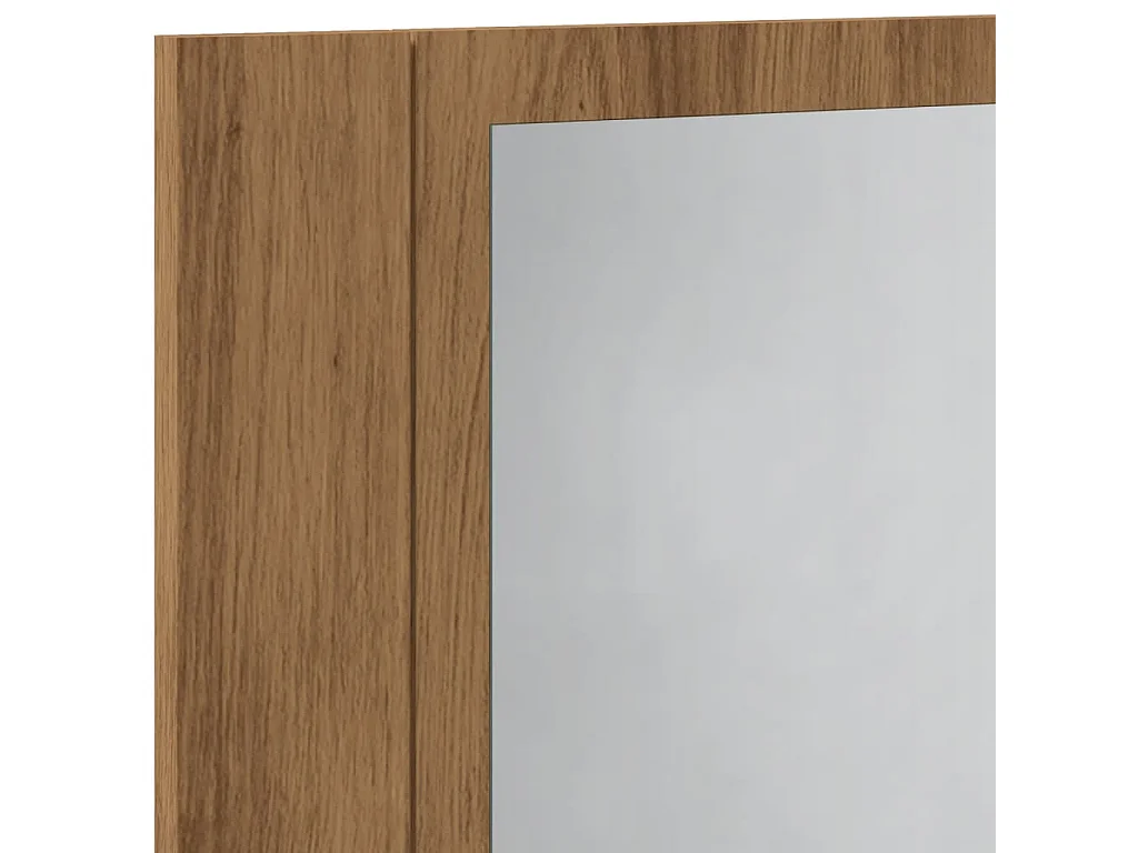 Mobile Bagno Specchio LED Rovere 40x12x45 cm Multistrato