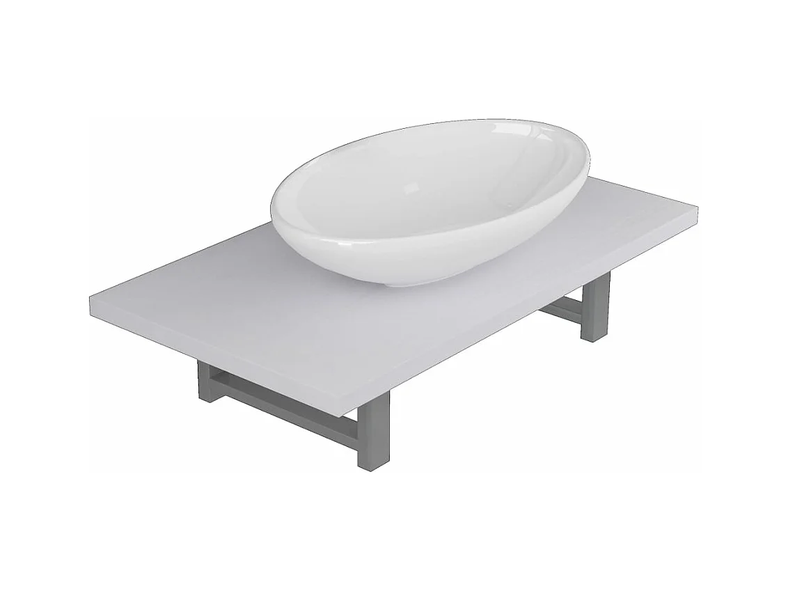 Mobile da bagno due pezzi in Ceramica Bianca