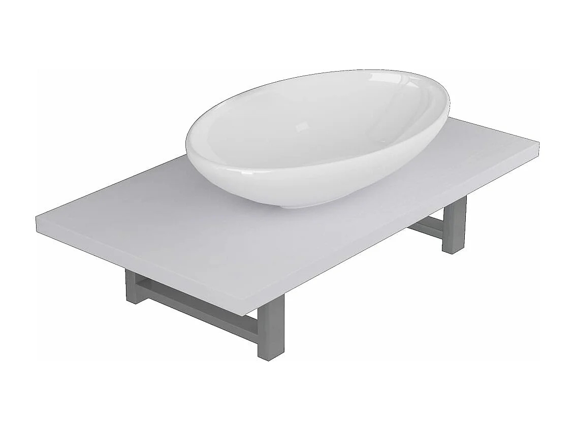Mobile da bagno due pezzi in Ceramica Bianca