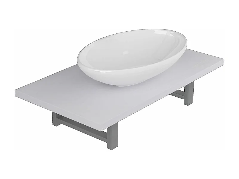 Mobile da bagno due pezzi in Ceramica Bianca