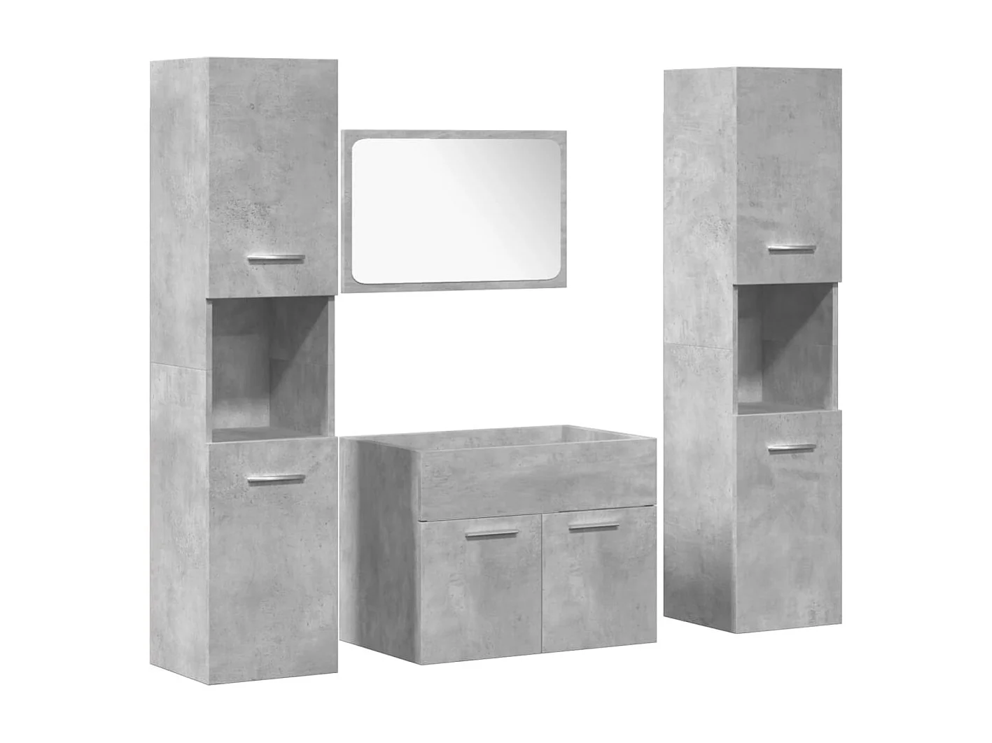 Ensemble de meubles de salle de bain 4 pcs gris béton