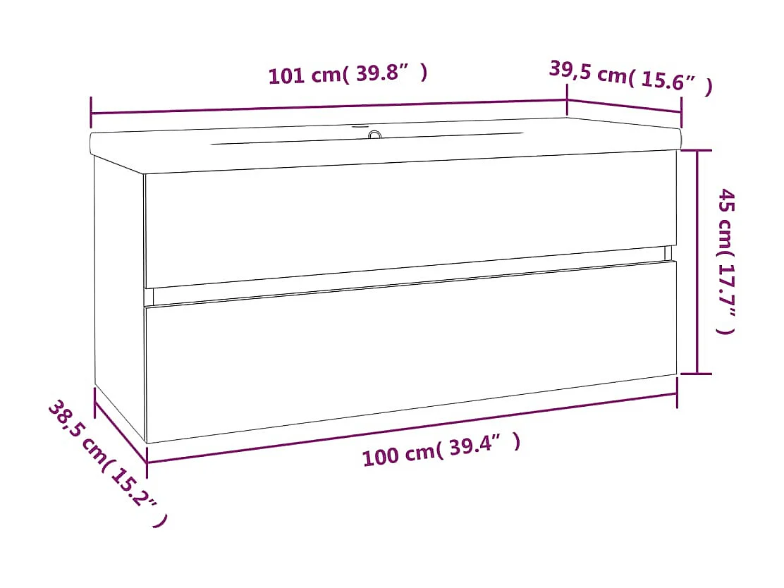 Mueble de baño con lavabo madera contrachapada roble ahumado