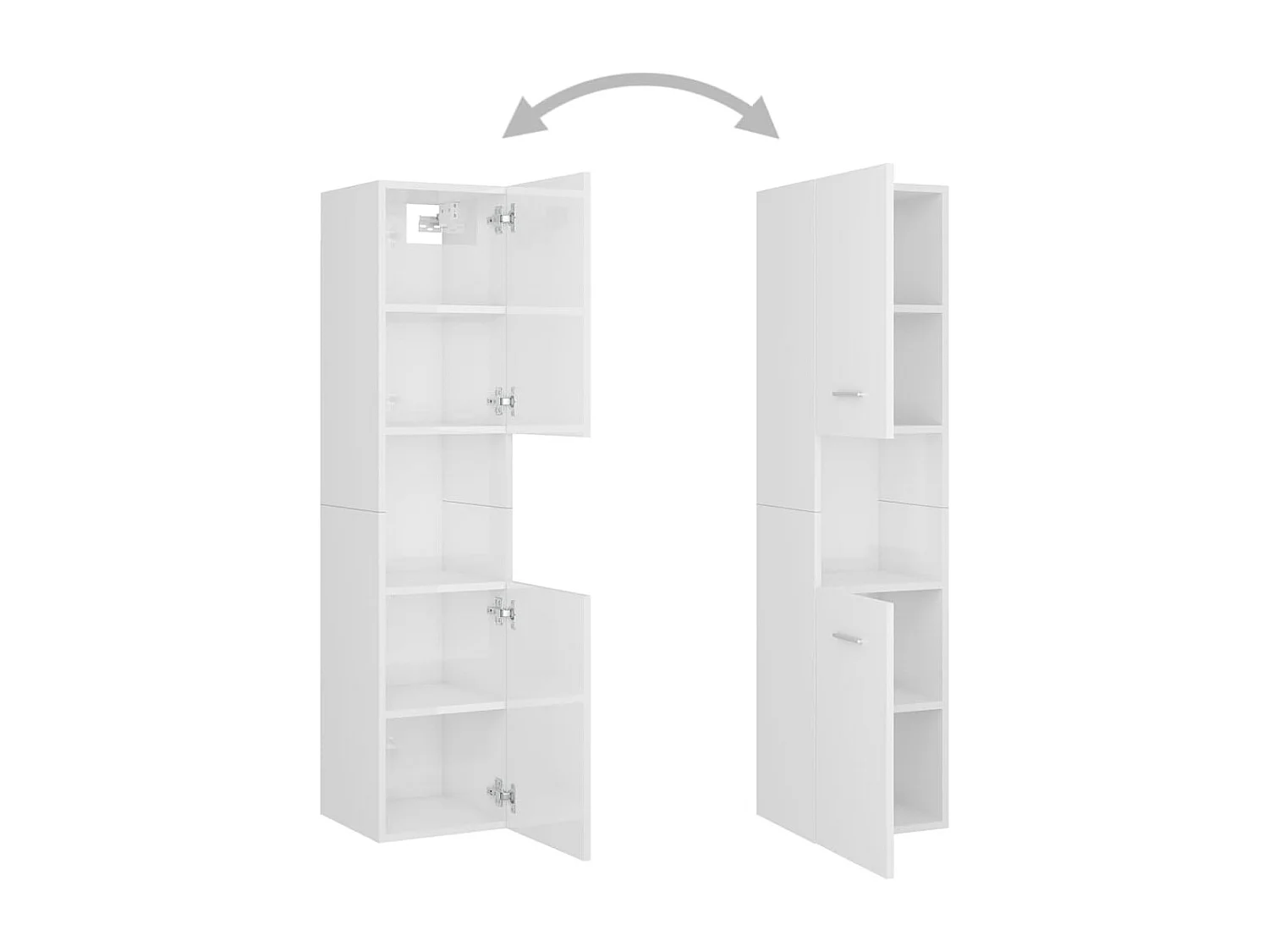 Conjunto de móveis de casa de banho em aglomerado branco brilhante