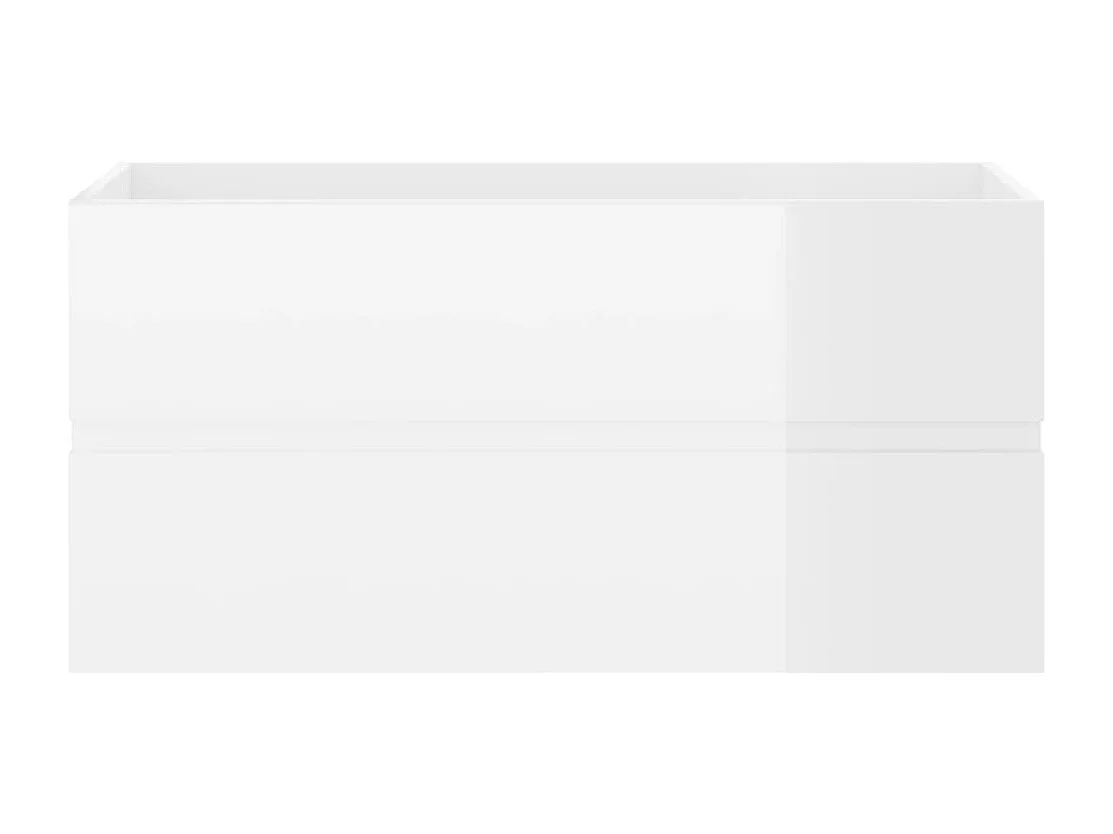 Mobile con Lavabo Integrato Bianco Lucido in Legno Multistrato