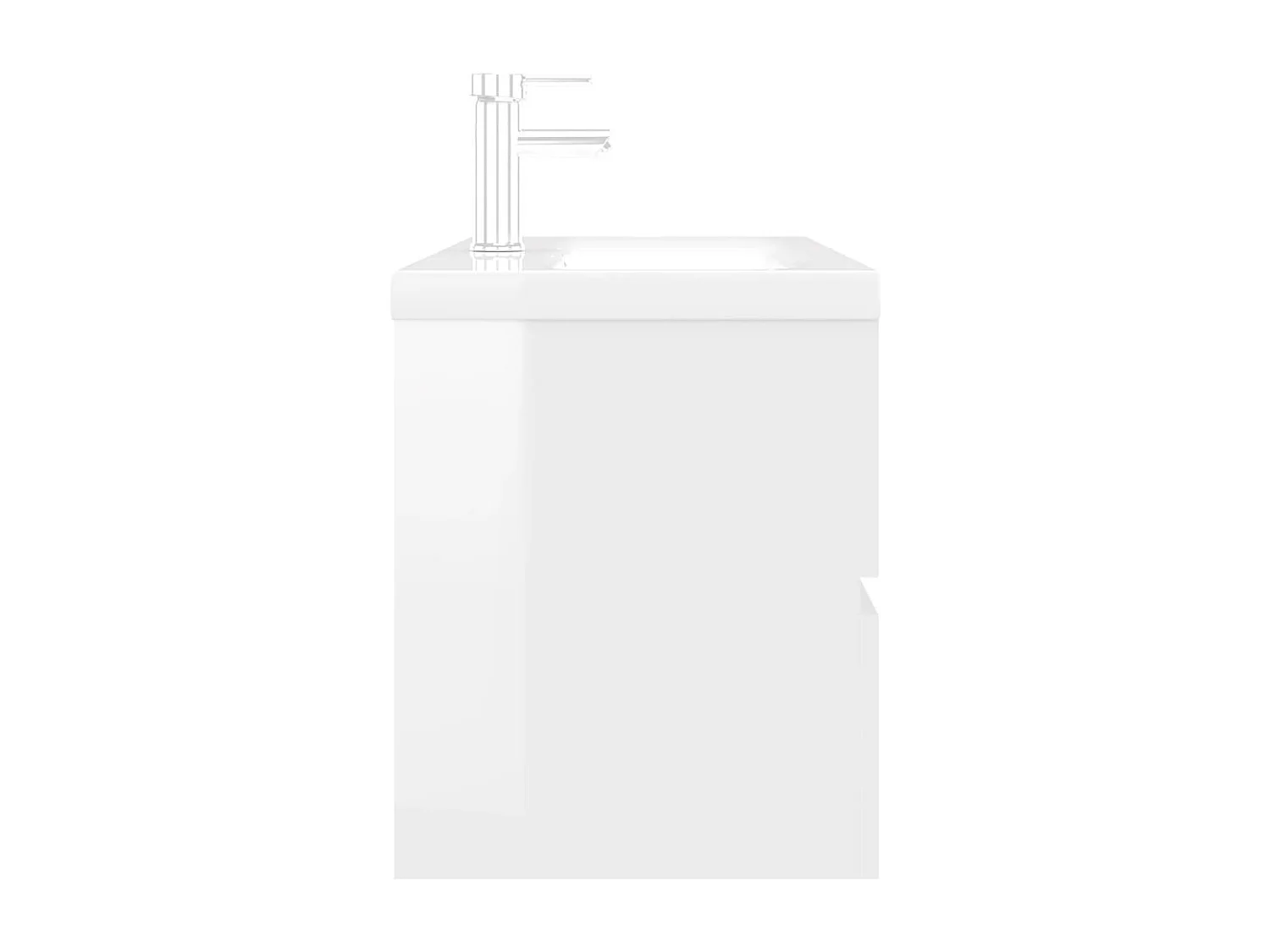 Armoire d'évier lavabo intégré blanc brillant bois d'ingénierie