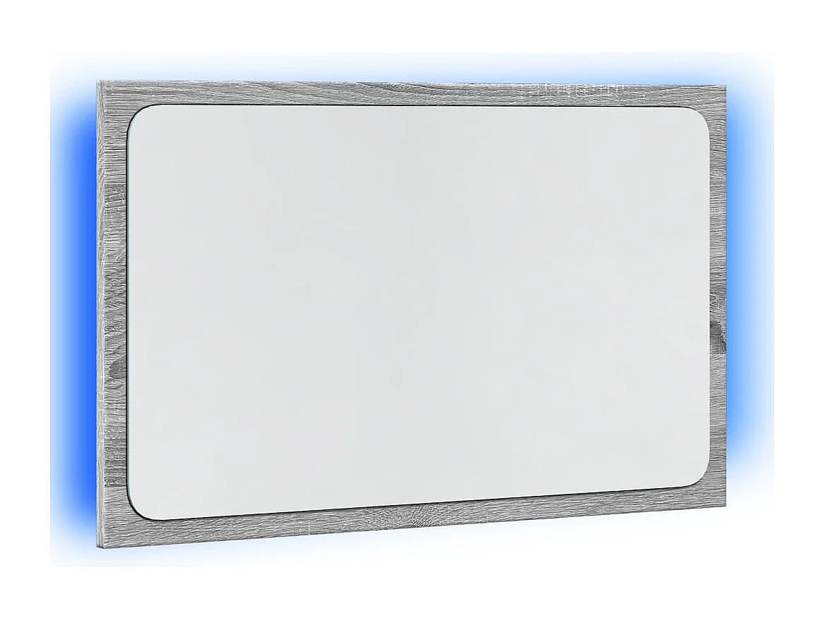 Miroir de salle de bain à LED sonoma gris bois d'ingénierie