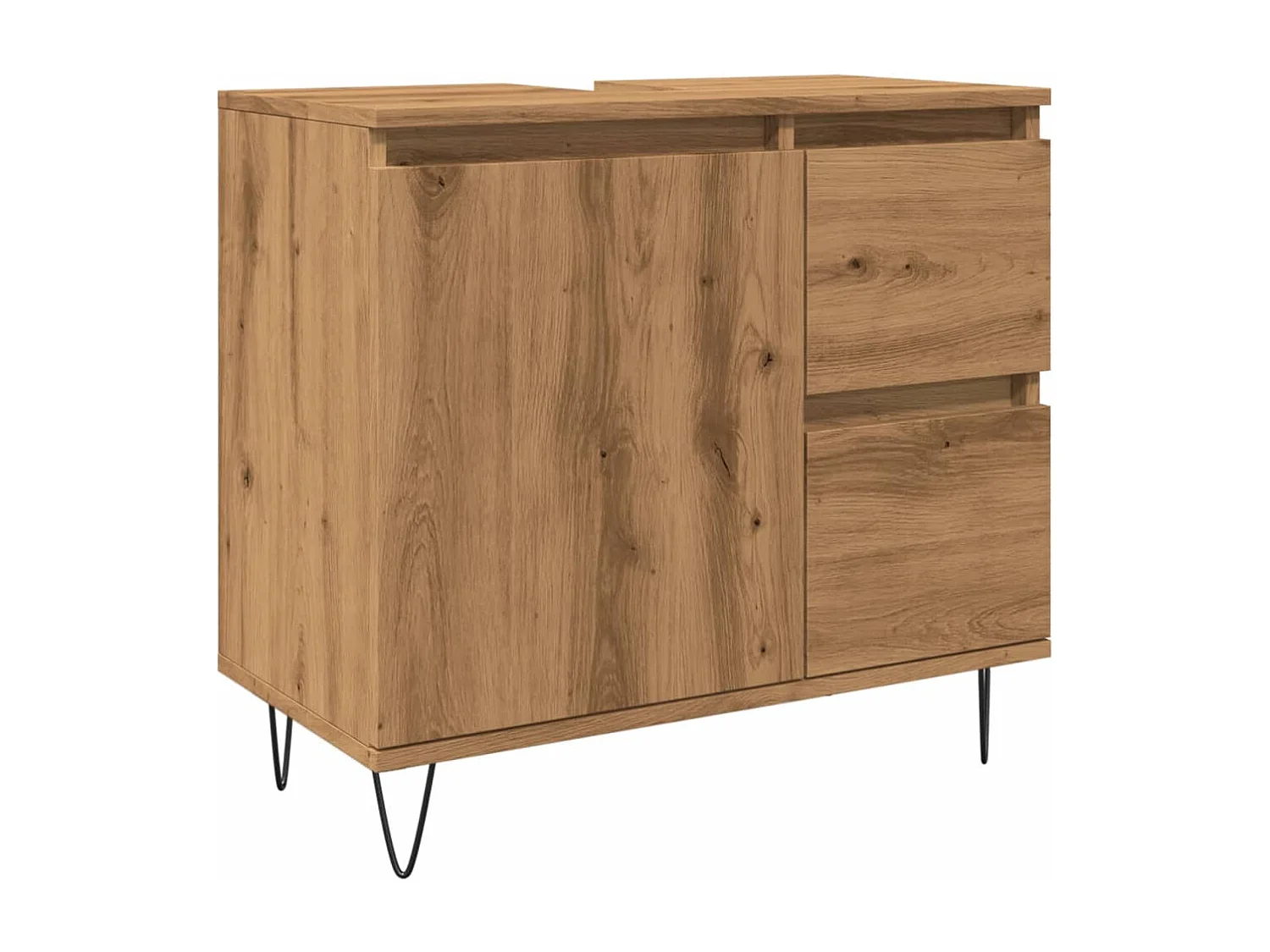 Mobile lavabo da bagno artigianale in rovere 65x33x60 cm