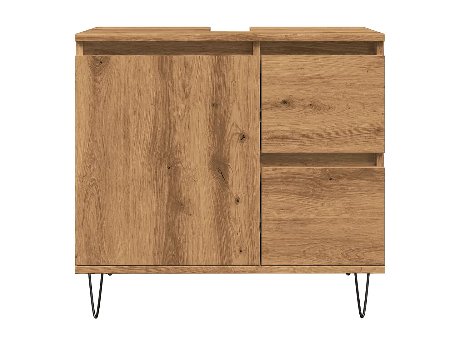 Mobile lavabo da bagno artigianale in rovere 65x33x60 cm