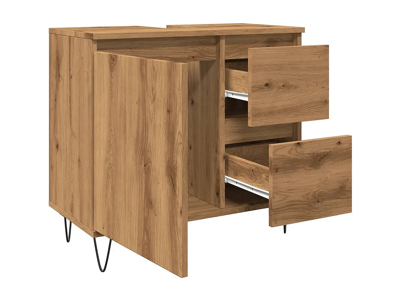 Mobile lavabo da bagno artigianale in rovere 65x33x60 cm