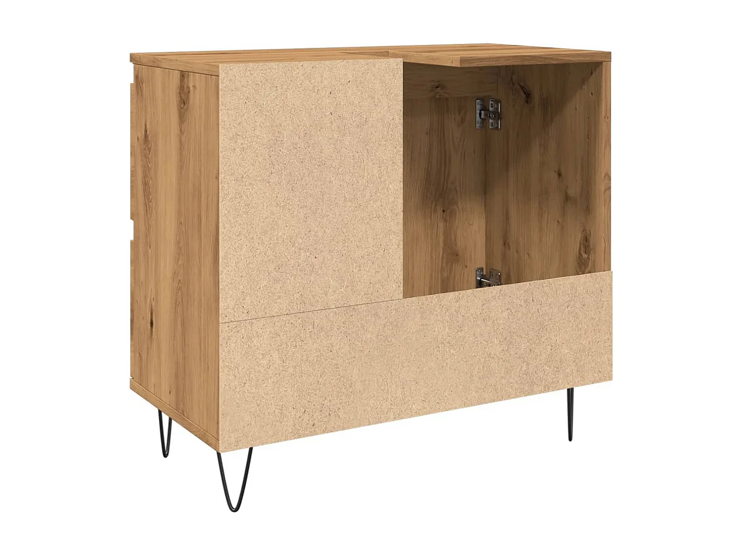 Armoire de lavabo de salle de bain chêne artisanal 65x33x60 cm