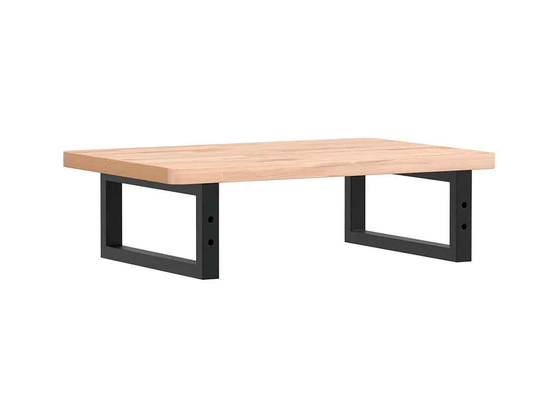 Étagère de vasque murale acier et bois massif de hêtre