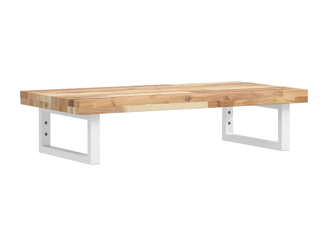 Estante de lavabo de pared acero y madera maciza de acacia